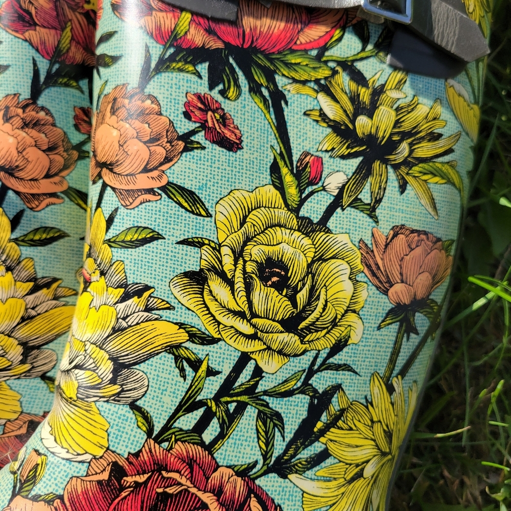 Target Threshold NWT Floral Women's Rain Garden Boots Sz 8 ~ Pretty! - Picture 11 of 16